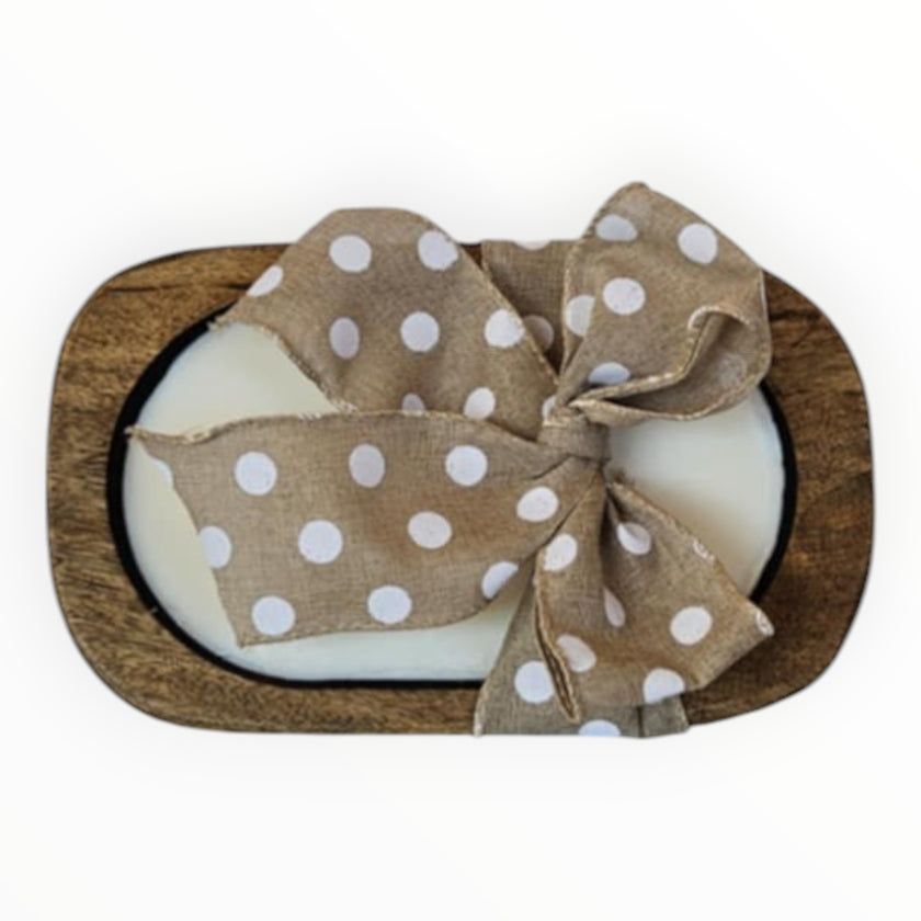 Handcrafted Wooden Dough Bowl Candle