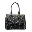 Sparkling Rhinestone Lock Satchel Handbag