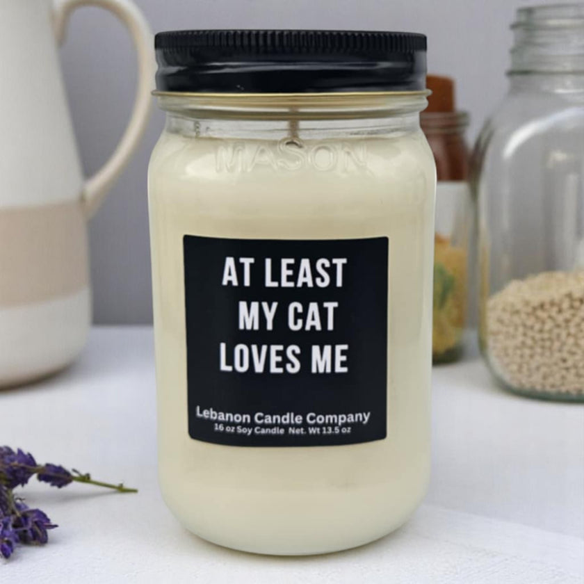 Funny At Least My Cat Loves Me Candle