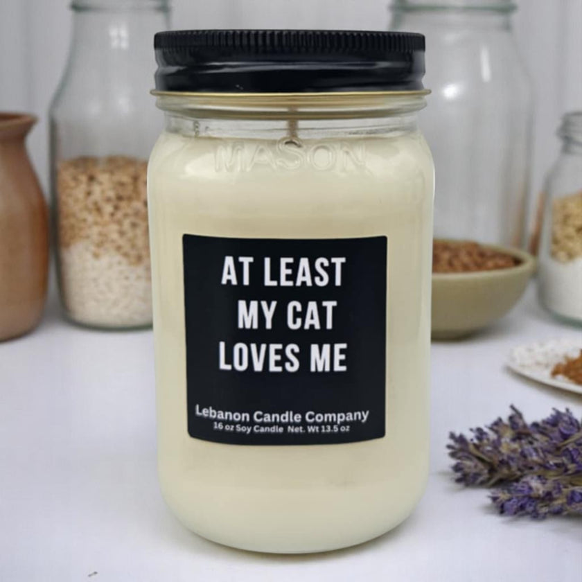 Funny At Least My Cat Loves Me Candle