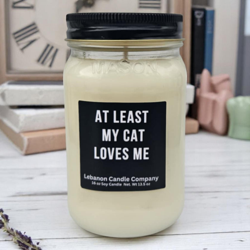 Funny At Least My Cat Loves Me Candle