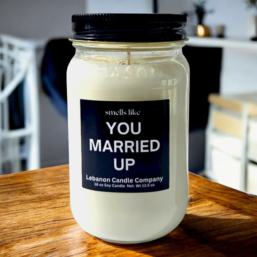Funny Married Up Candle