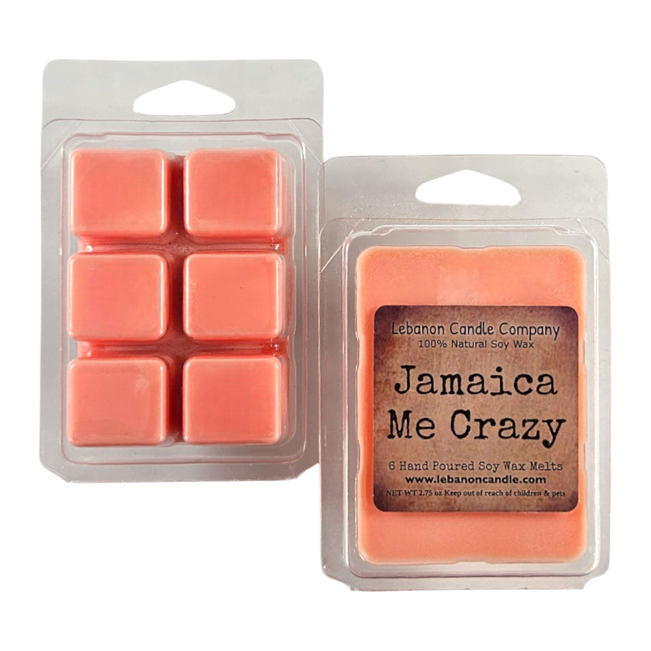 Jamaica Me Crazy Wax Melt , Scented Soy, Non-Toxic, Highly Scented, Handmade in The USA, 6 Cube Melt, Natural Soy Wax, Long Lasting Scent