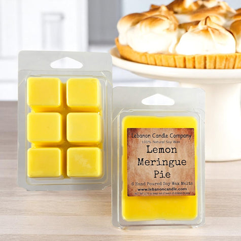 Lemon Meringue Pie Wax Melt , Scented Soy, Non-Toxic, Highly Scented, Handmade in The USA, 6 Cube Melt, Natural Soy Wax, Long Lasting Scent