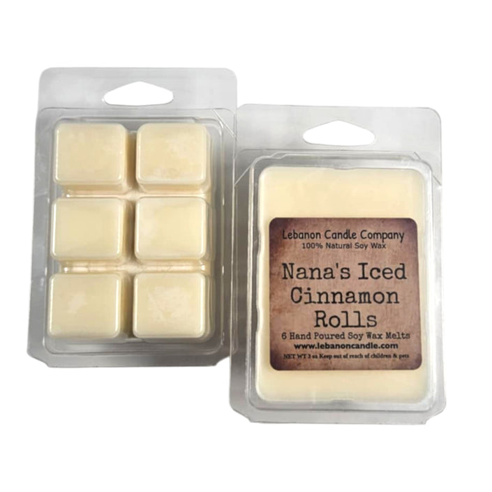 Nana's Iced Cinnamon Rolls  Wax Melt , Scented Soy, Non-Toxic, Highly Scented, Handmade in The USA, 6 Cube Melt, Natural Soy Wax, Long Lasting Scent