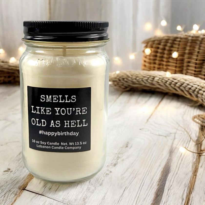 Funny Birthday Old As Hell Candle