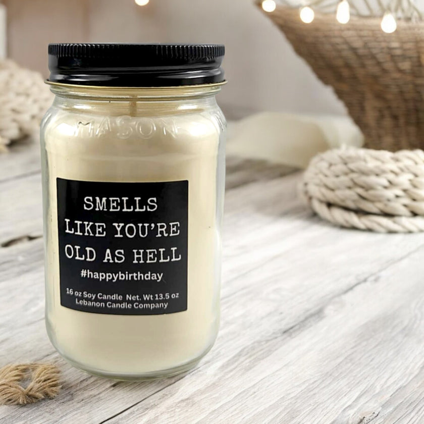 Funny Birthday Old As Hell Candle