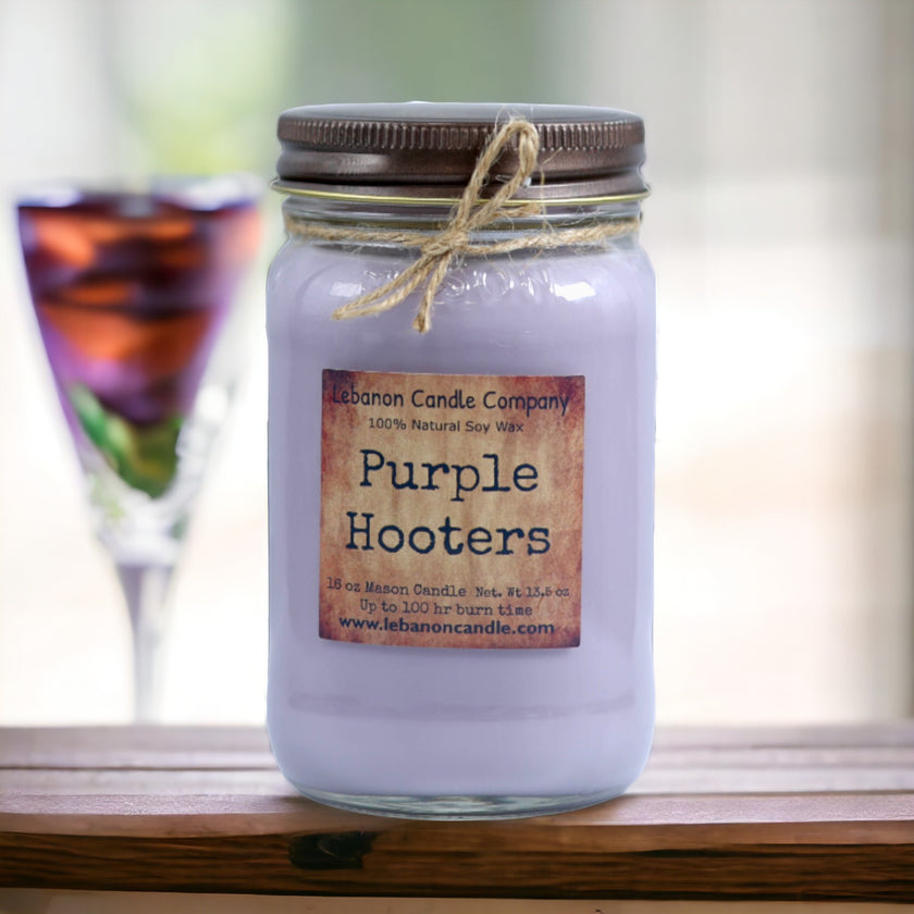 Purple Hooters Candle