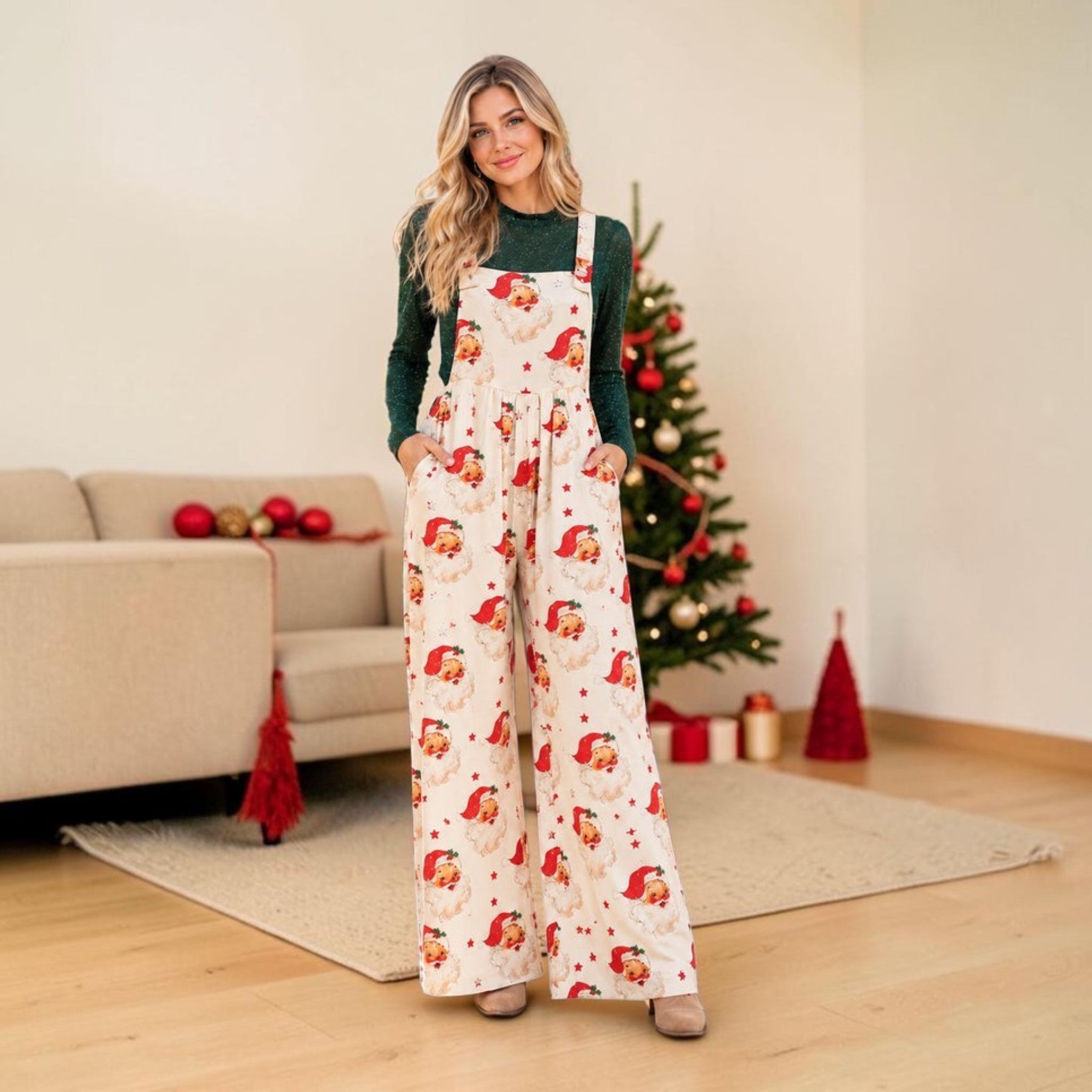 Vintage St. Nick Holiday Overalls