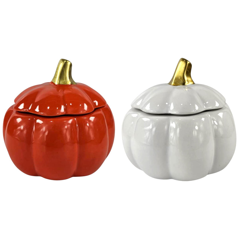 Pumpkin Glass  Glazed Trinket Candle