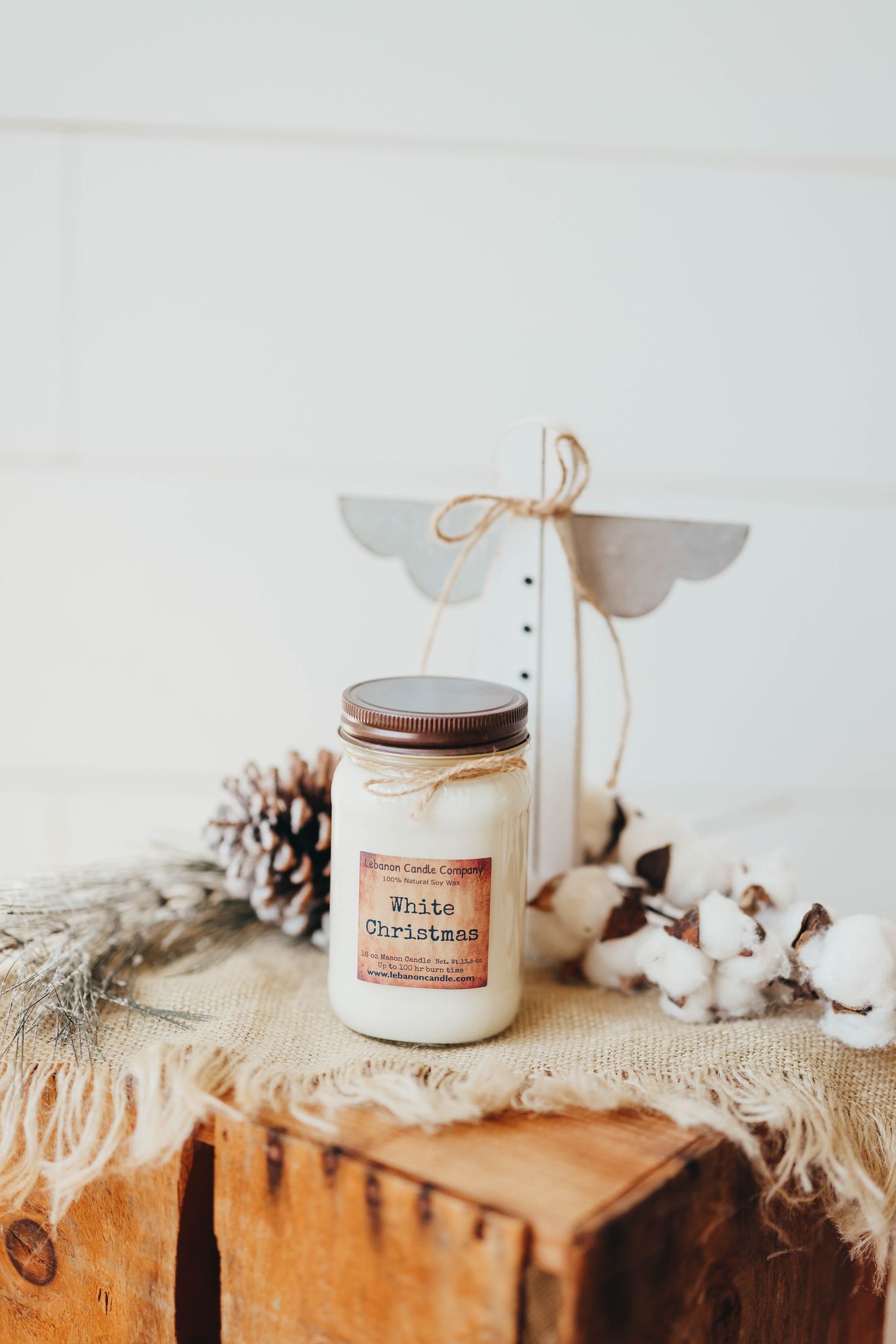 White Christmas Candle