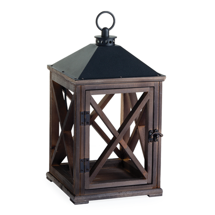 Weathered Espresso Wooden Lantern Candle Warmer
