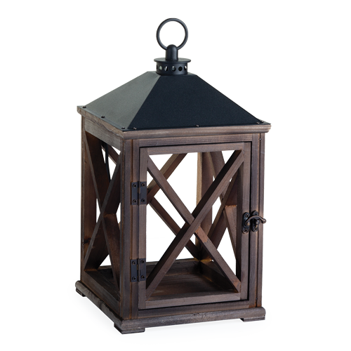 Weathered Espresso Wooden Lantern Candle Warmer
