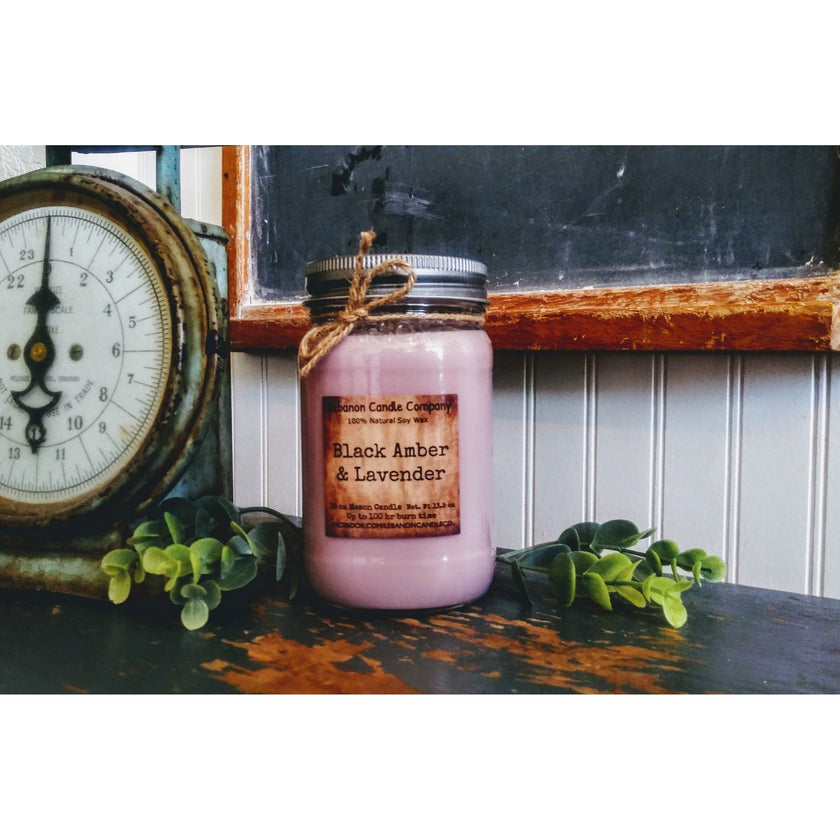 Black Amber & Lavender Candle